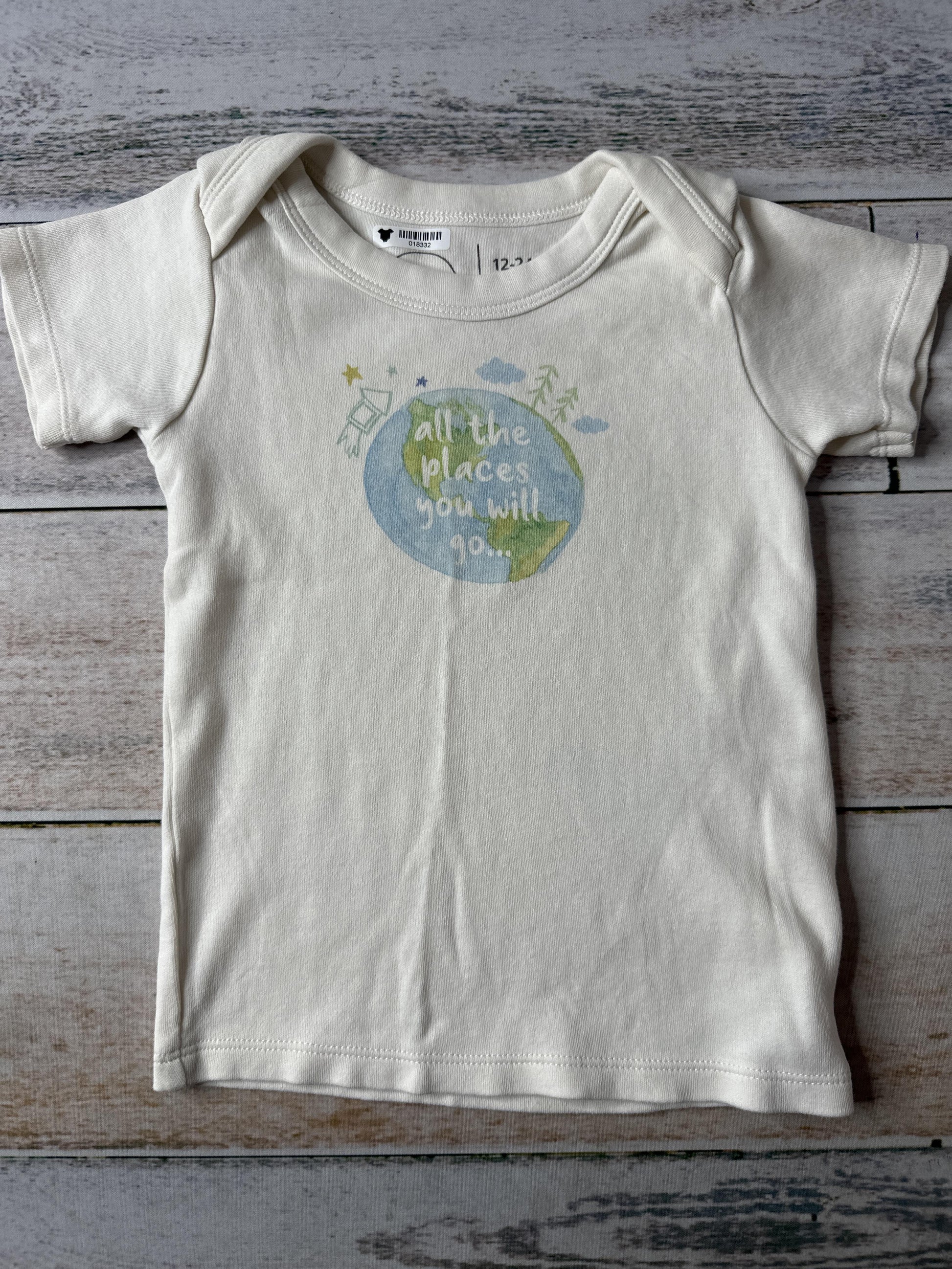 Finn + Emma Unisex cream | Text T-Shirt Size: 12-18 months cream | Text