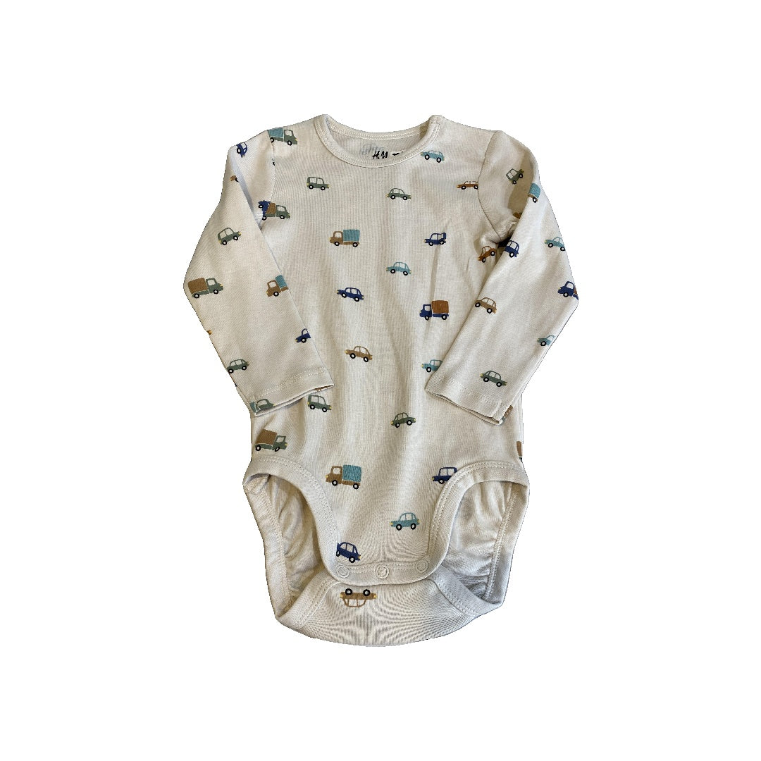 H&M Boys cream | Trucks Onesie Size: 12 months cream | Trucks