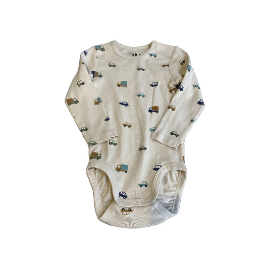 H&M Boys cream | Trucks Onesie Size: 12 months cream | Trucks