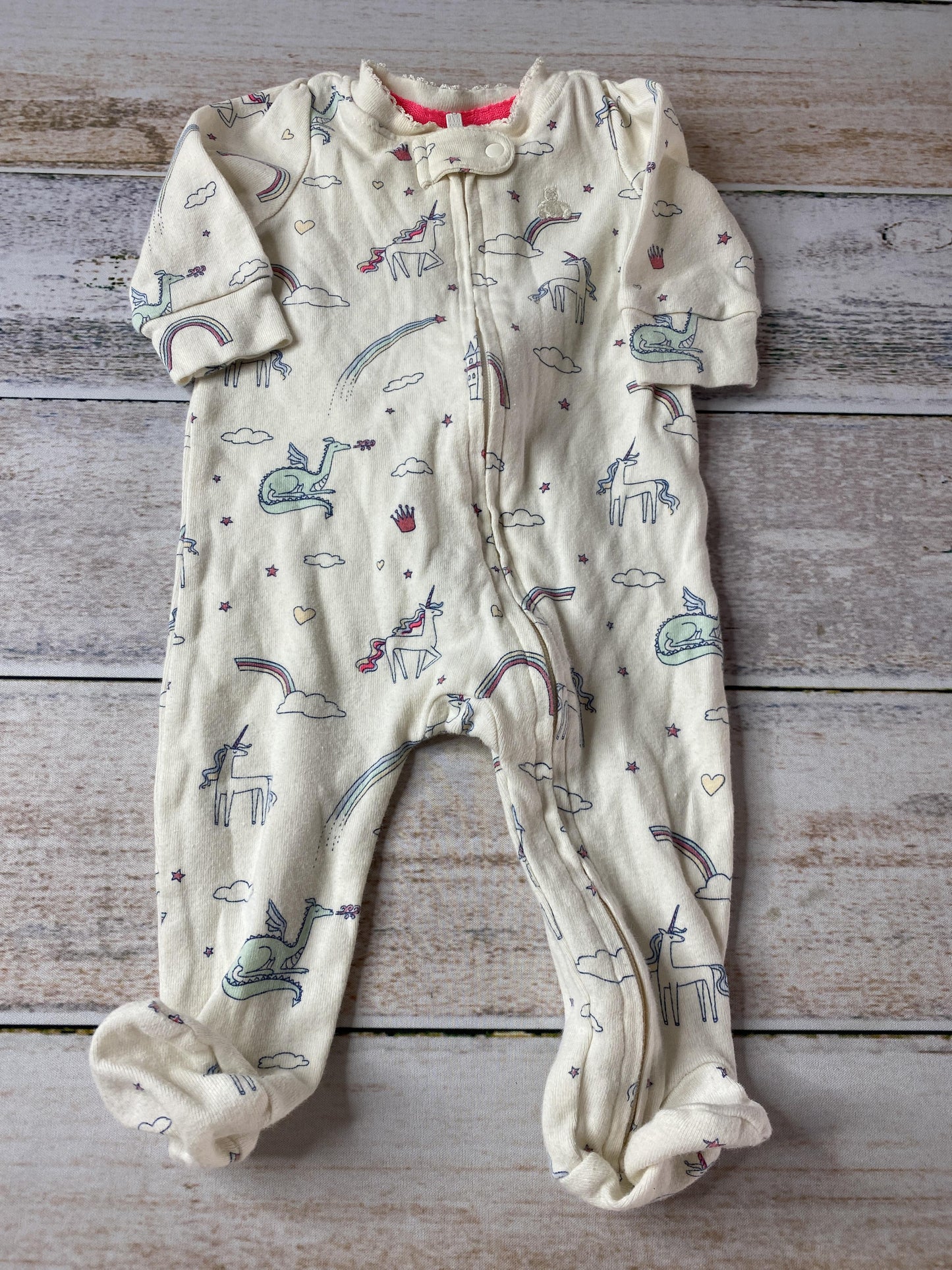 Gap Girls cream | Unicorns Pajamas Size: 3-6 months cream | Unicorns