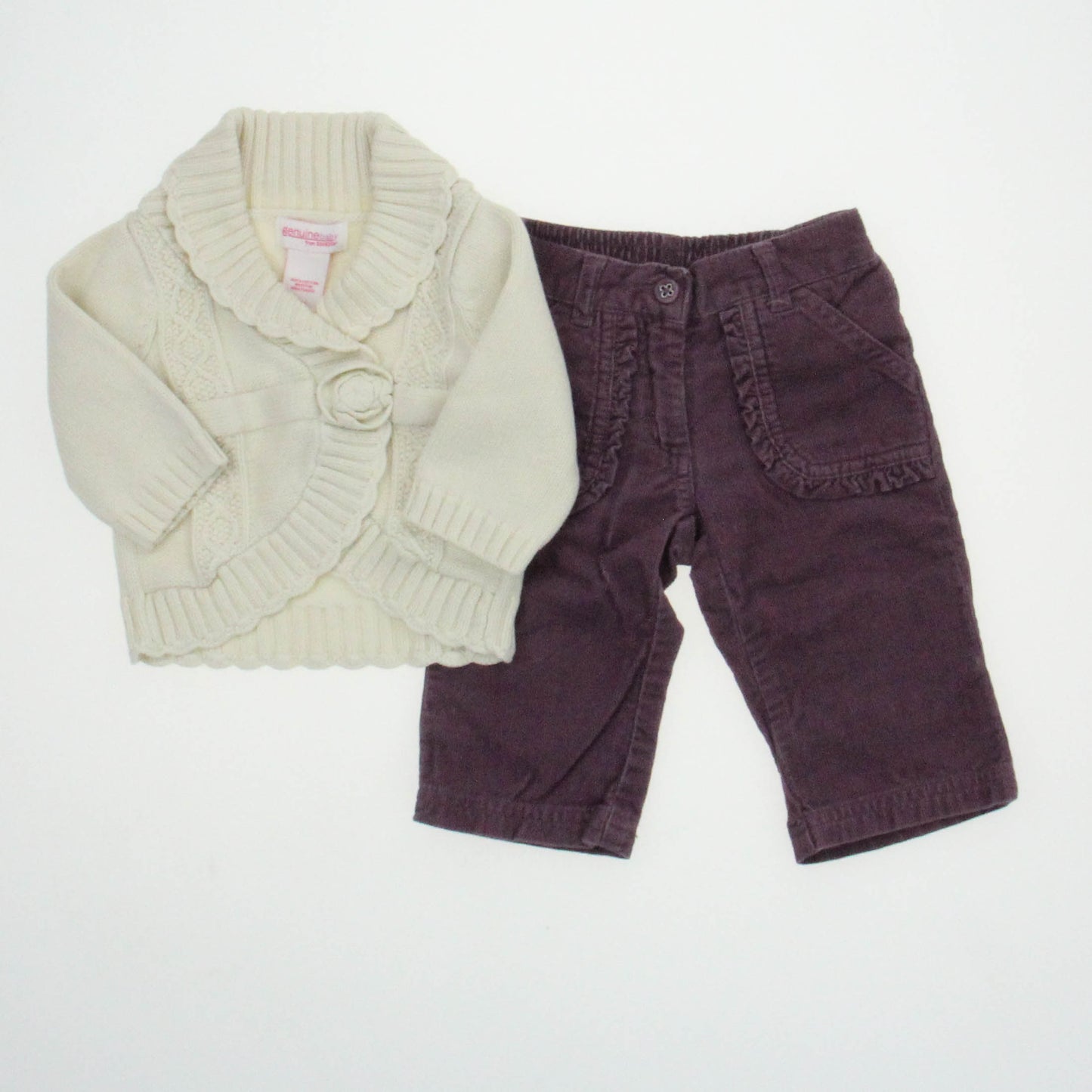 Janie and Jack | Osh Kosh Girls Cream Water | Purple Pants Apparel Sets Size: 3-6 Months Cream Water | Purple Pants