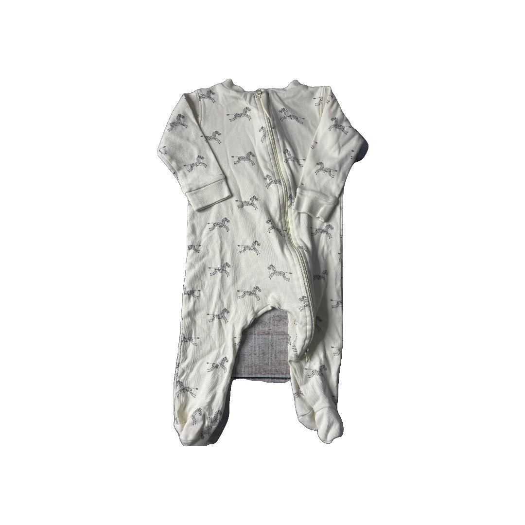 Feather Baby Unisex cream | Zebra Long Sleeve Outfit Size: 3-6 months cream | Zebra