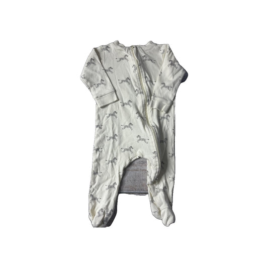 Feather Baby Unisex cream | Zebra Long Sleeve Outfit Size: 3-6 months cream | Zebra