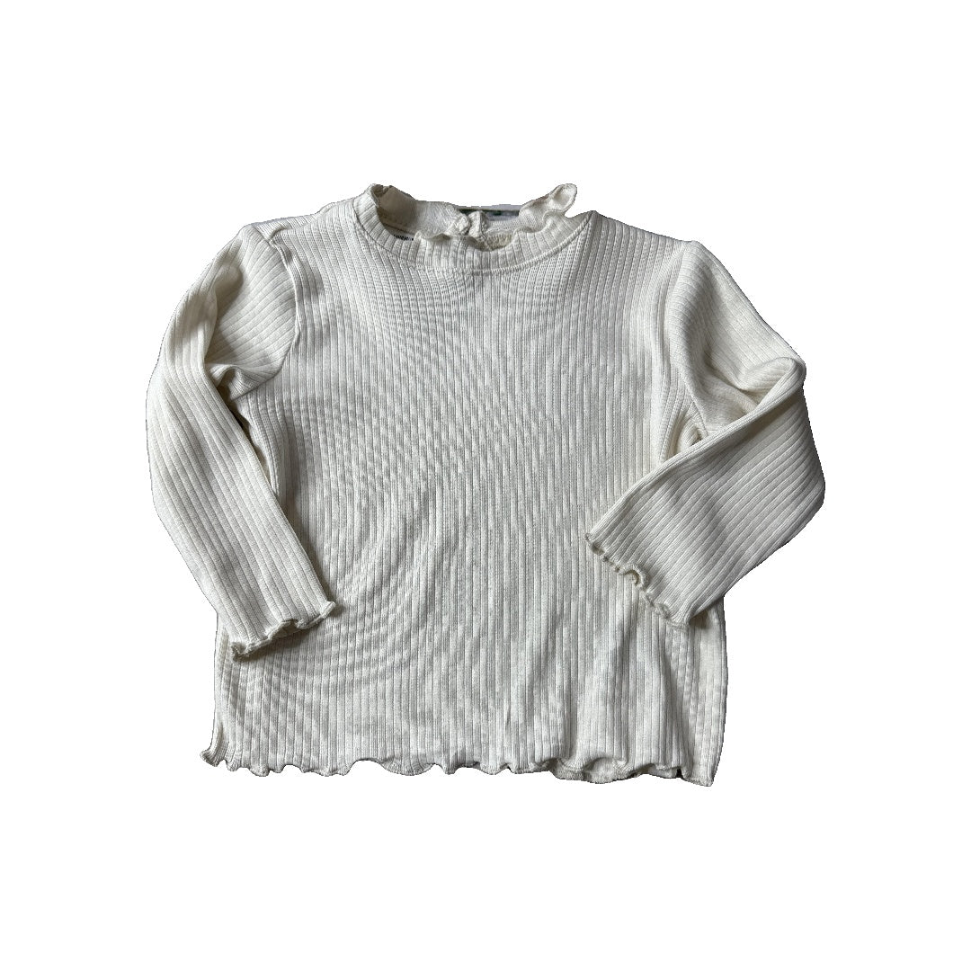H&M Unisex cream Long Sleeve T-Shirt Size: 6-9 months cream