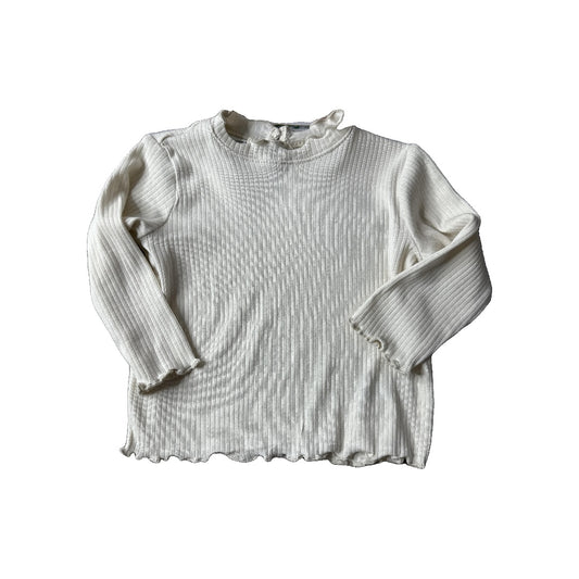 H&M Unisex cream Long Sleeve T-Shirt Size: 6-9 months cream