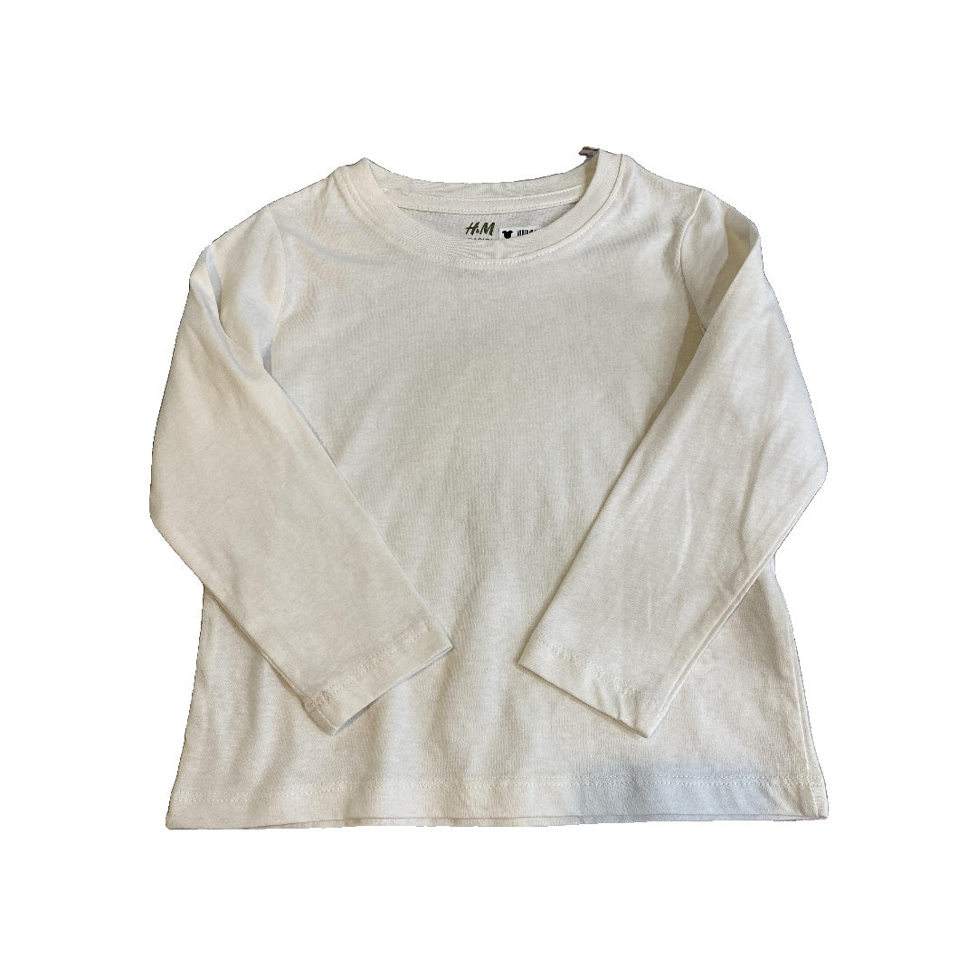 H&M Unisex cream Long Sleeve T-Shirt Size: 2T cream