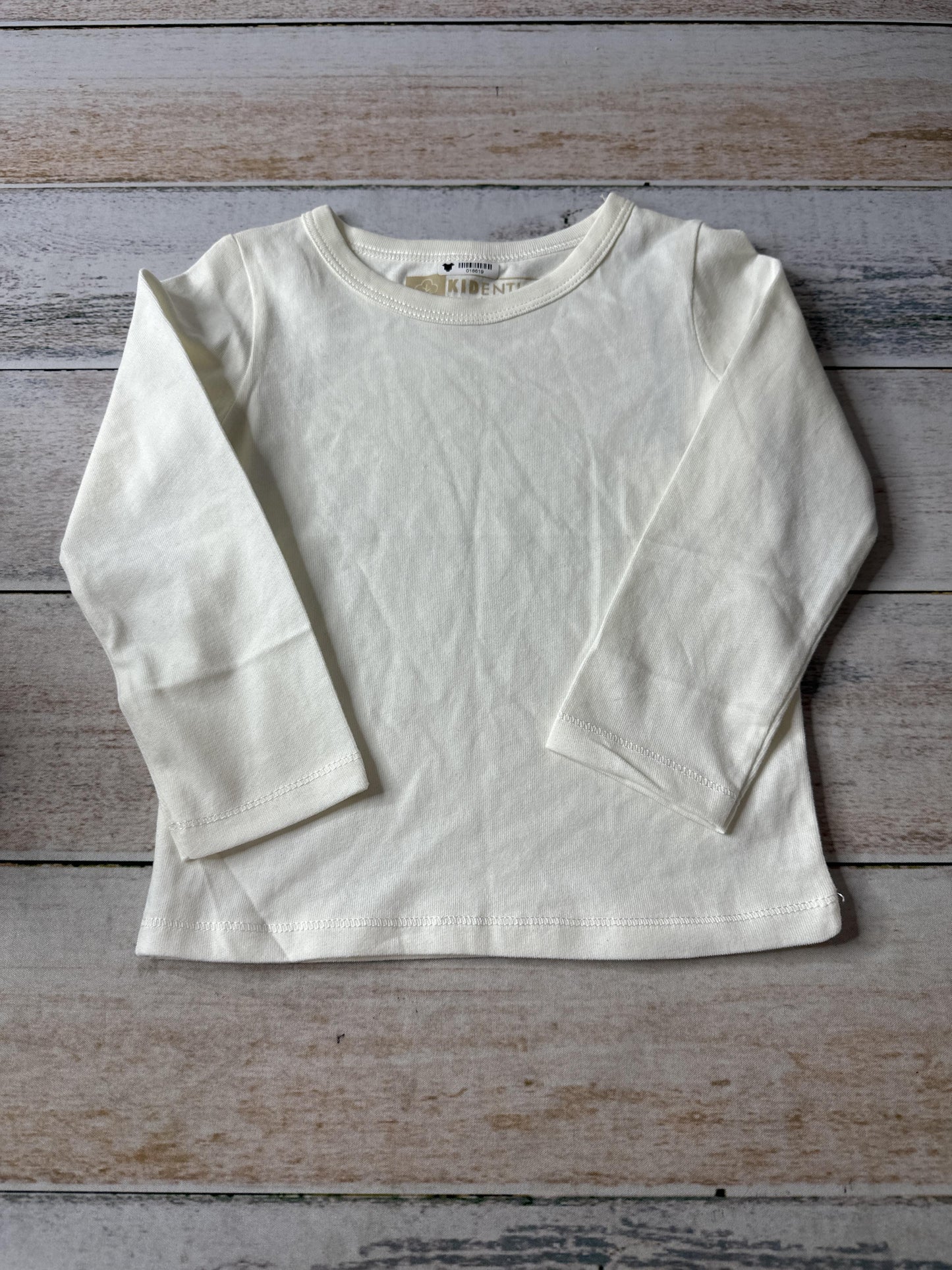 Kidential Unisex cream Long Sleeve T-Shirt Size: 3T cream