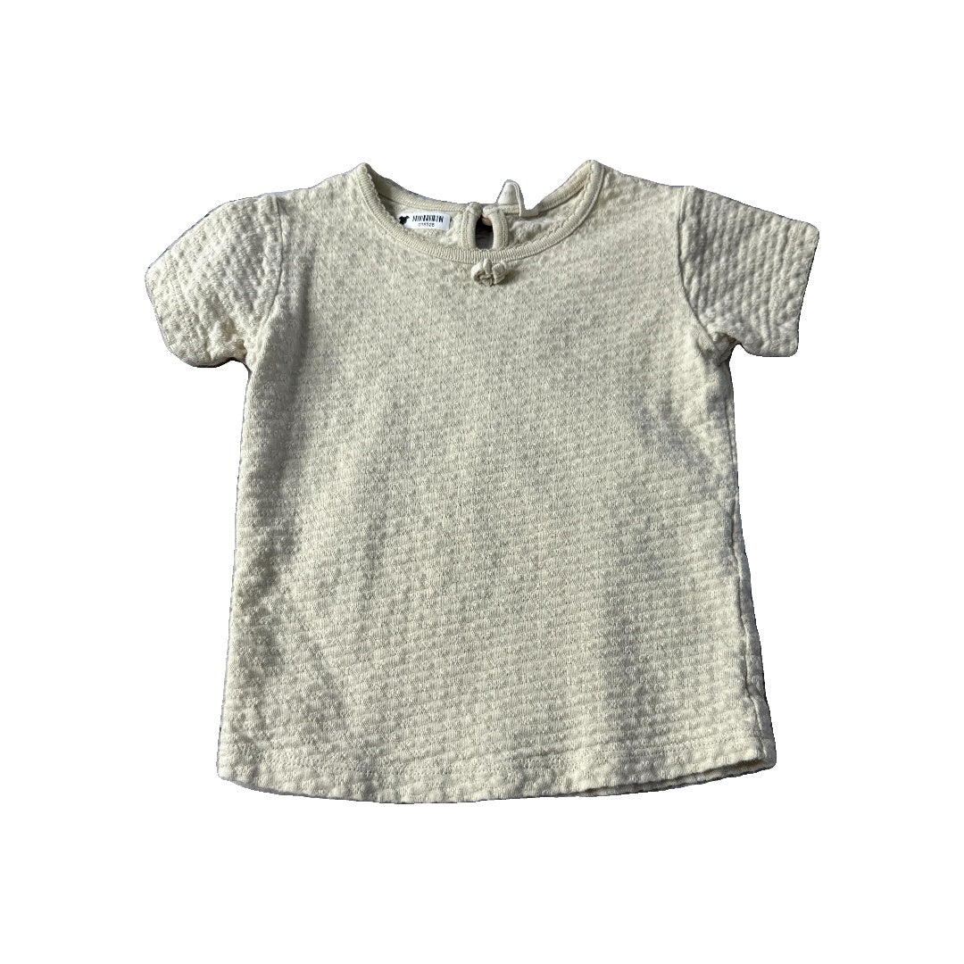 Quincy Mae Girls cream T-Shirt Size: 18-24 months cream