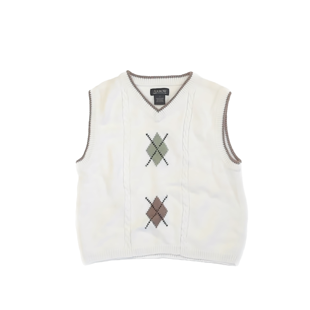 Arrow Boys Cream Sweater Vest Size: 7 Cream