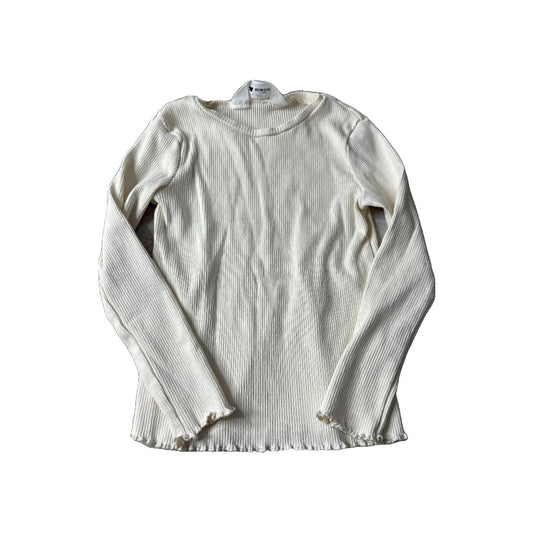 H&M Girls cream Long Sleeve T-Shirt Size: 5 cream