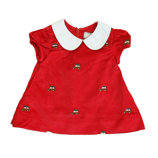 Classic Prep Girls Crimson with Woody Dress Size: 6-9 Months