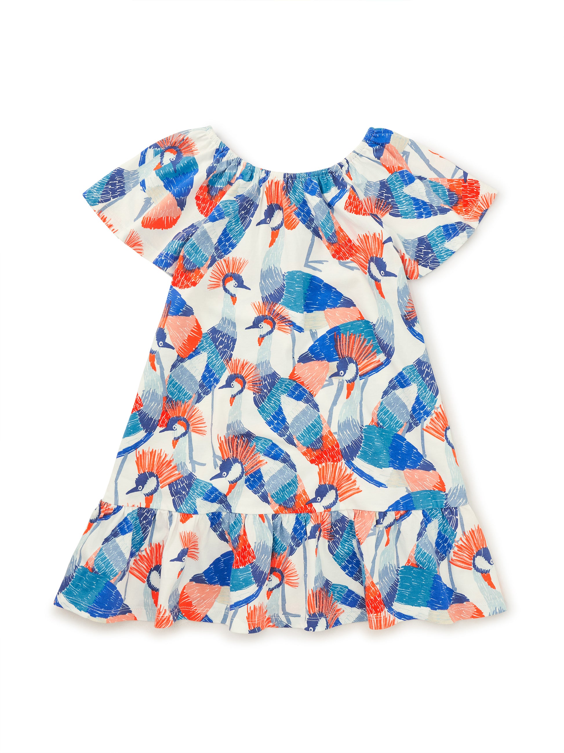 Tea Collection Girls Crowned Crane Dress Size: 6-9 Months Crowned Crane