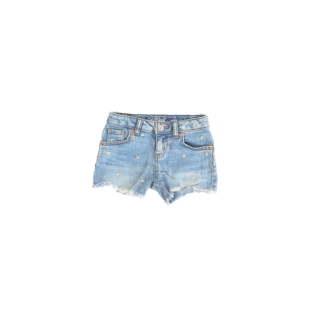 Cat & Jack Girls Daisies Jean Shorts Size: 4-5T Daisies