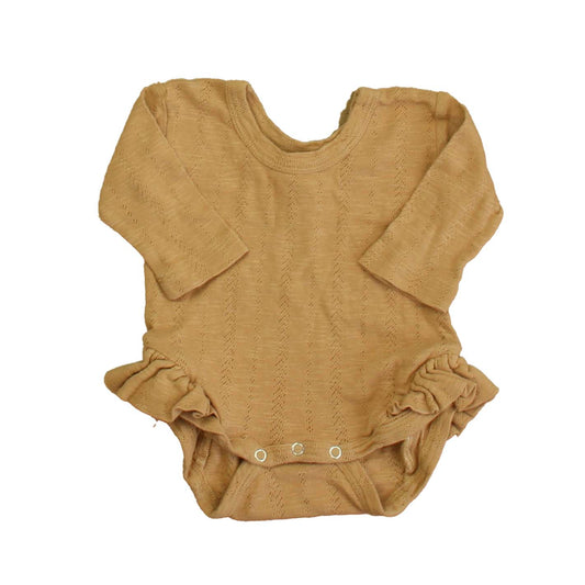 Kate Quinn Organics Girls Dark Beige Romper Size: 0-3 Months