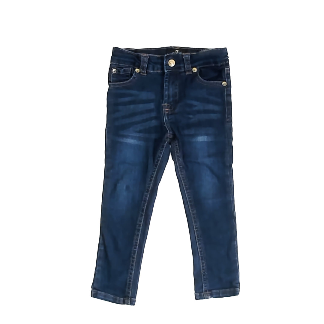 7 for all Mankind Girls Dark Blue Denim Jeans Size: 3T Dark Blue Denim