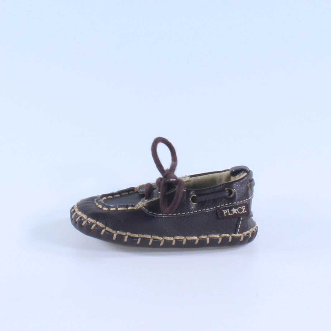 The Children's Place Boys Dark Brown | Faux Leather Booties Size: 3-6 Months Dark Brown | Faux Leather