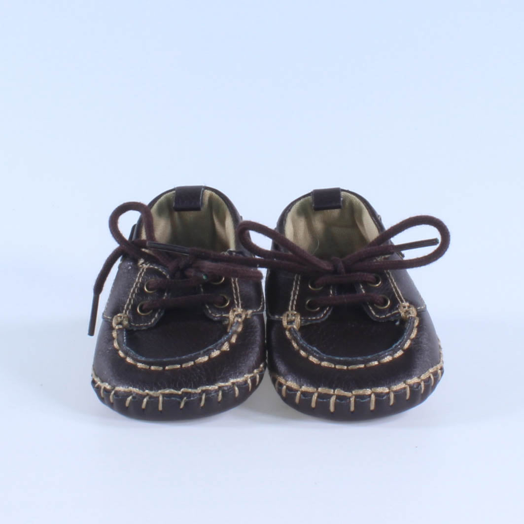 The Children's Place Boys Dark Brown | Faux Leather Booties Size: 3-6 Months Dark Brown | Faux Leather