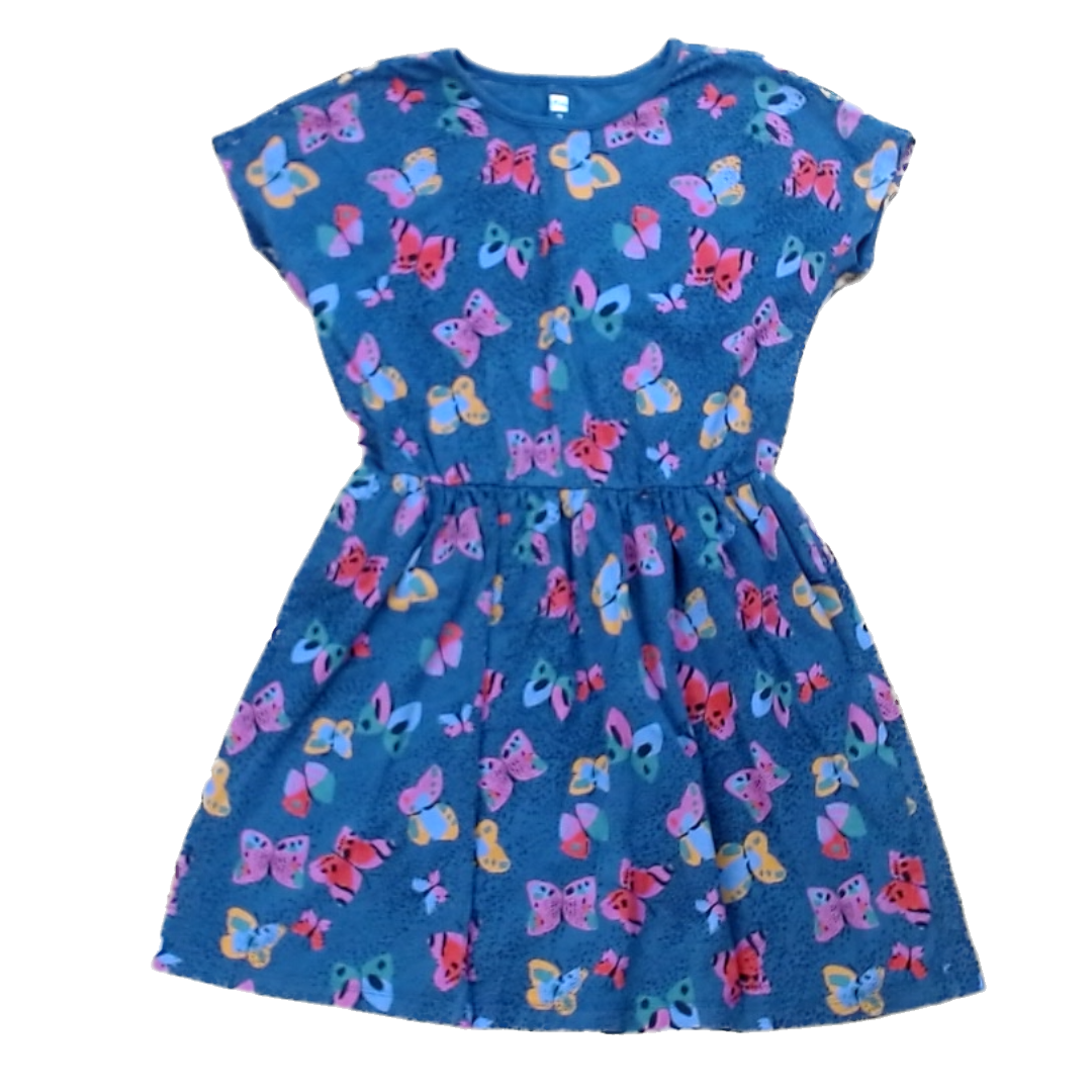 Tea Collection Girls Dark Gray with Butterflies Dress Size: 12T Dark Gray with Butterflies