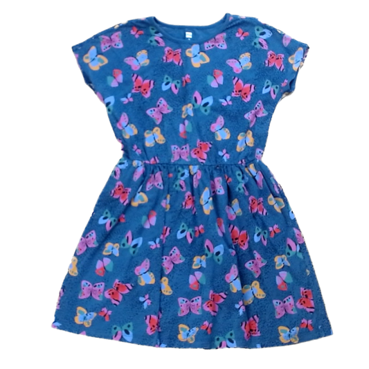 Tea Collection Girls Dark Gray with Butterflies Dress Size: 12T Dark Gray with Butterflies