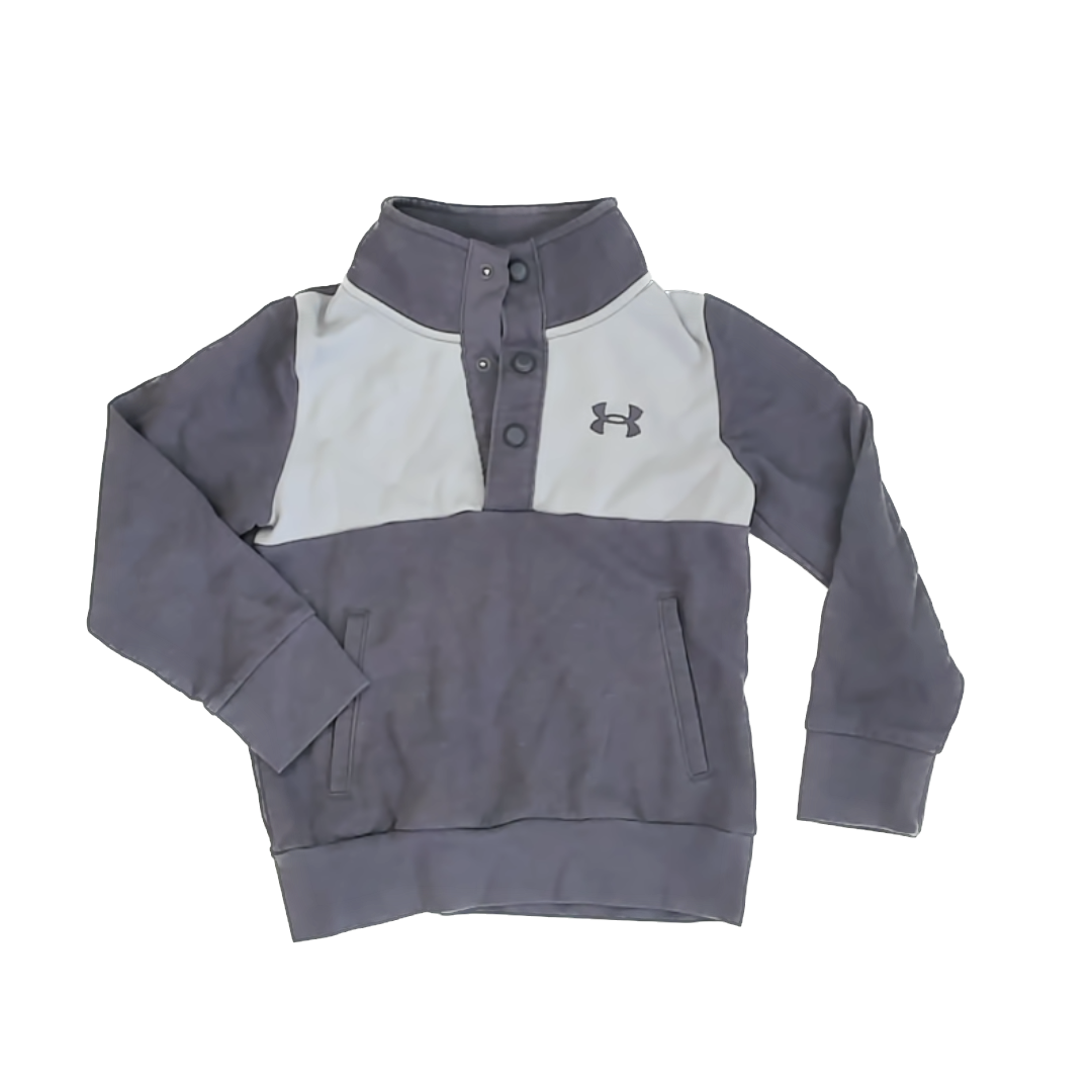 Under Armour Unisex Dark Grey | Light Grey Sweatshirt Size: YXS (7 Years) Dark Grey | Light Grey