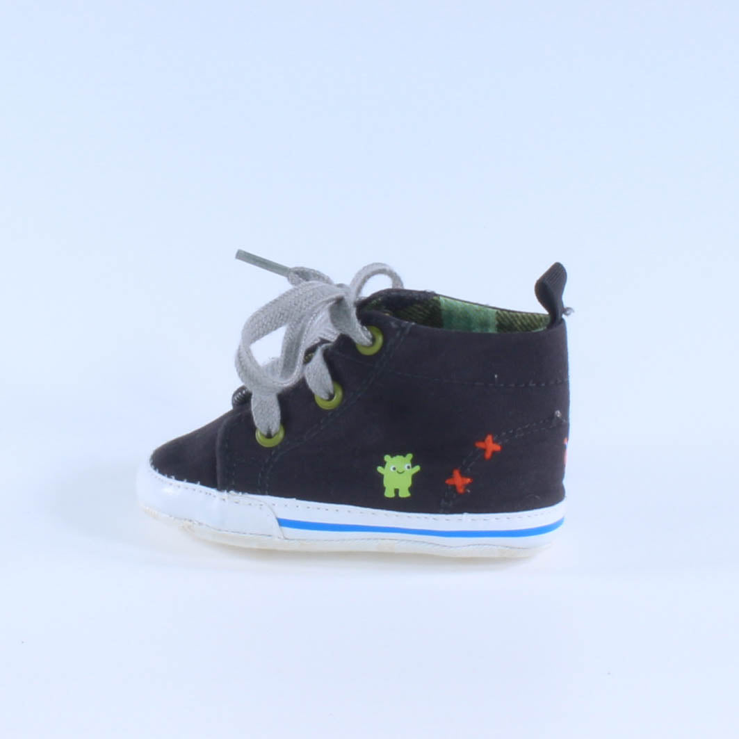 Gymboree Boys Dark Grey | Sneakers | Plaid Lining Booties Size: 3-6 Months