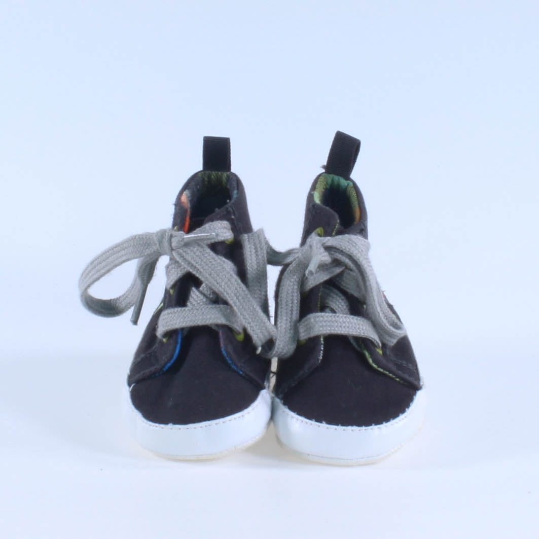 Gymboree Boys Dark Grey | Sneakers | Plaid Lining Booties Size: 3-6 Months