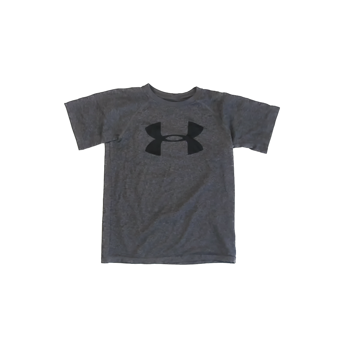 Under Armour Boys Dark Grey Athletic Top Size: 7 Years (YXS) Dark Grey