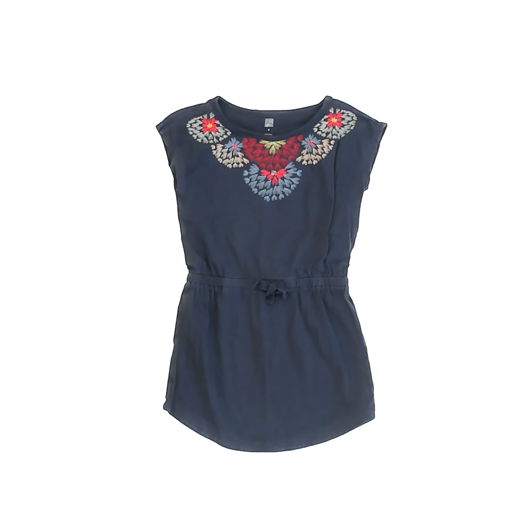 Tea Collection Girls Dark Grey Dress Size: 4T Dark Grey