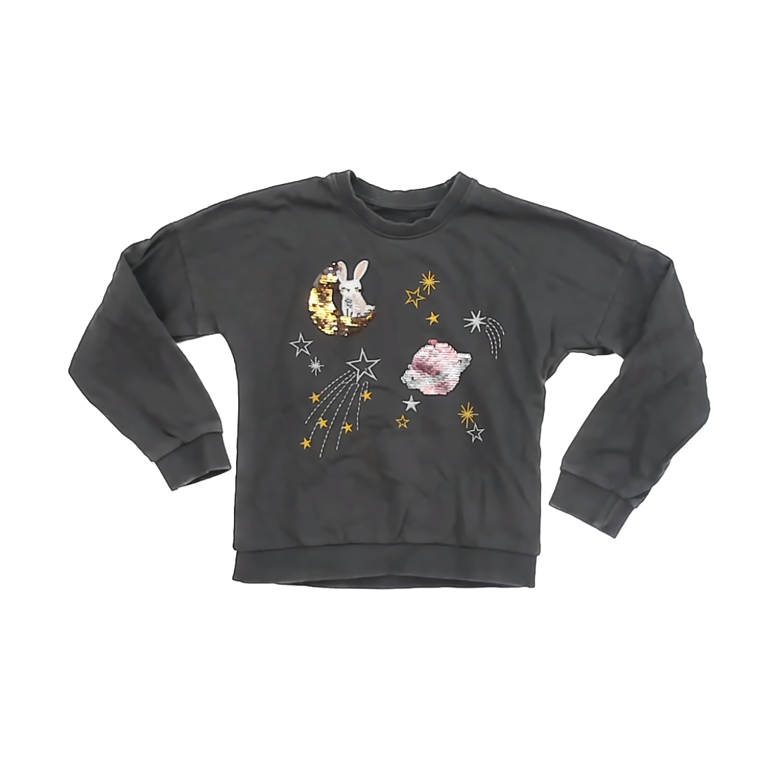 Unknown Girls Dark Grey Sweatshirt Size: 7 Years Dark Grey