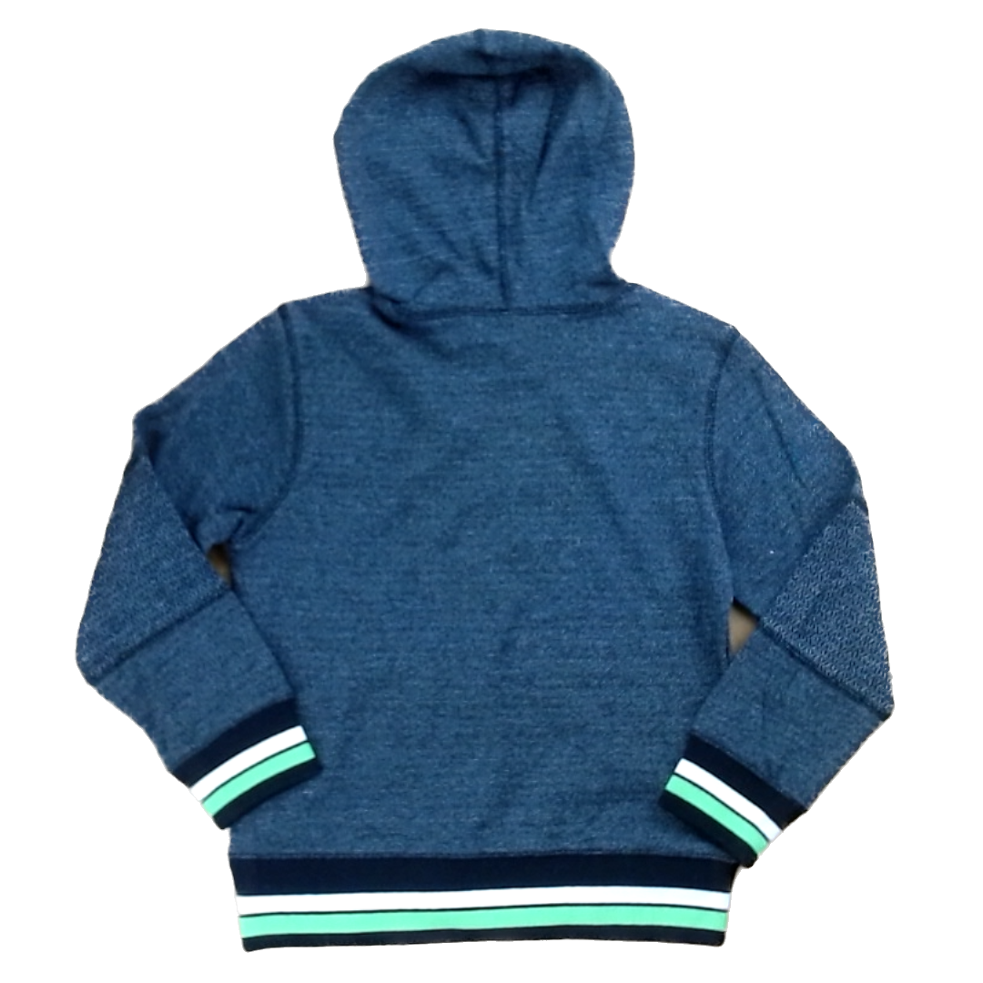 Rockets Of Awesome Boys Dark Heather Gray | Green Edge Stripes Hoodie Size: 5T Dark Heather Gray | Green Edge Stripes