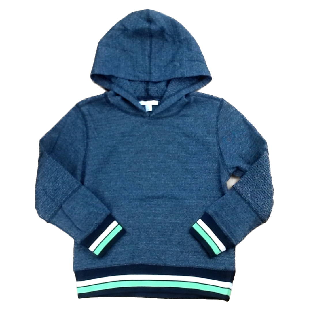 Rockets Of Awesome Boys Dark Heather Gray | Green Edge Stripes Hoodie Size: 5T Dark Heather Gray | Green Edge Stripes