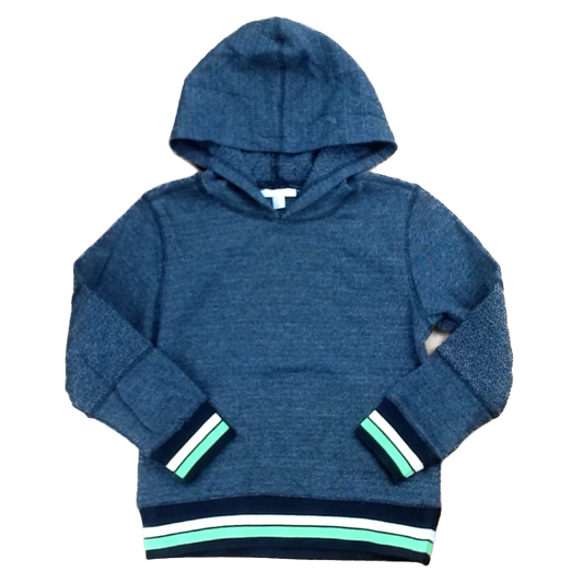 Rockets Of Awesome Boys Dark Heather Gray | Green Edge Stripes Hoodie Size: 5T Dark Heather Gray | Green Edge Stripes