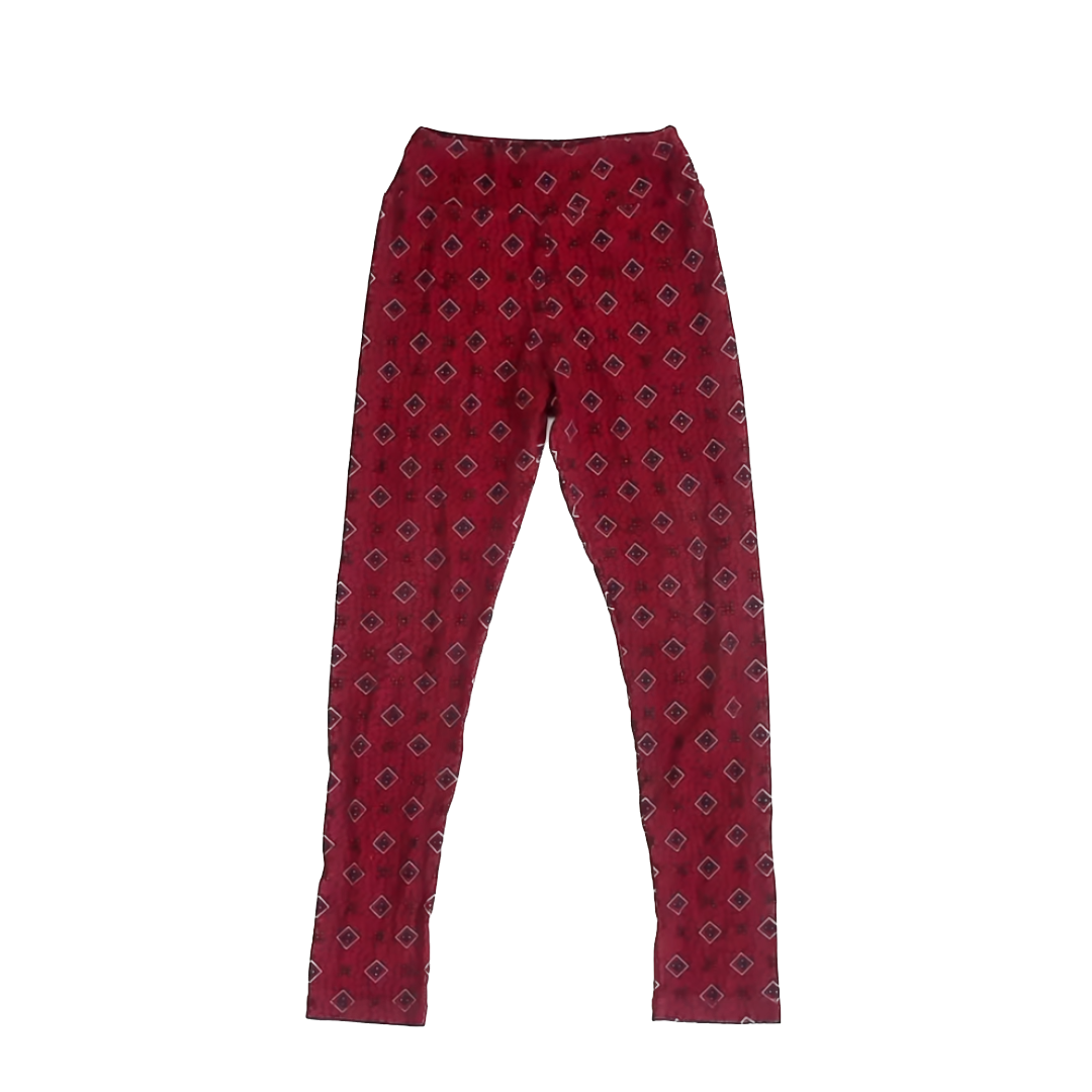 Lula roe Girls Dark Red Leggings Size: Tween Dark Red