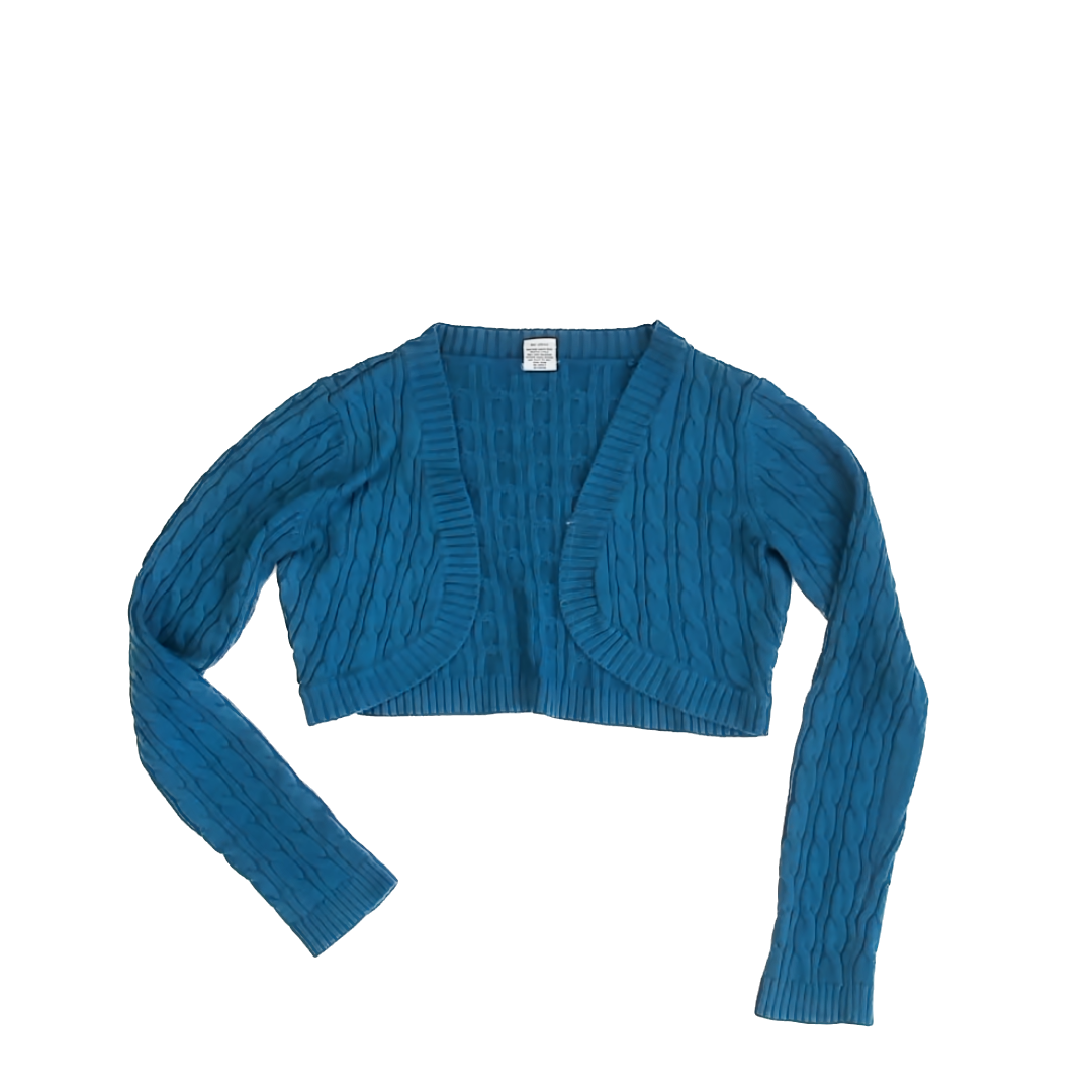 Ellemenno Girls Dark Teal Cardigan Size: Medium Dark Teal