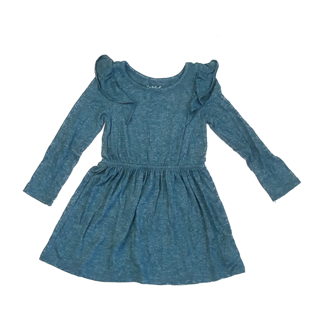 Cat & Jack Girls Dark Teal Dress Size: 4T Dark Teal