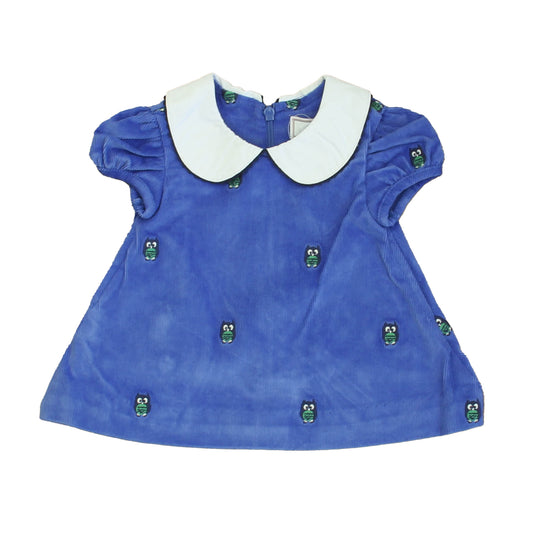 Classic Prep Girls Dazzling Blue Owl Dress Size: 0-6 Months Dazzling Blue Owl