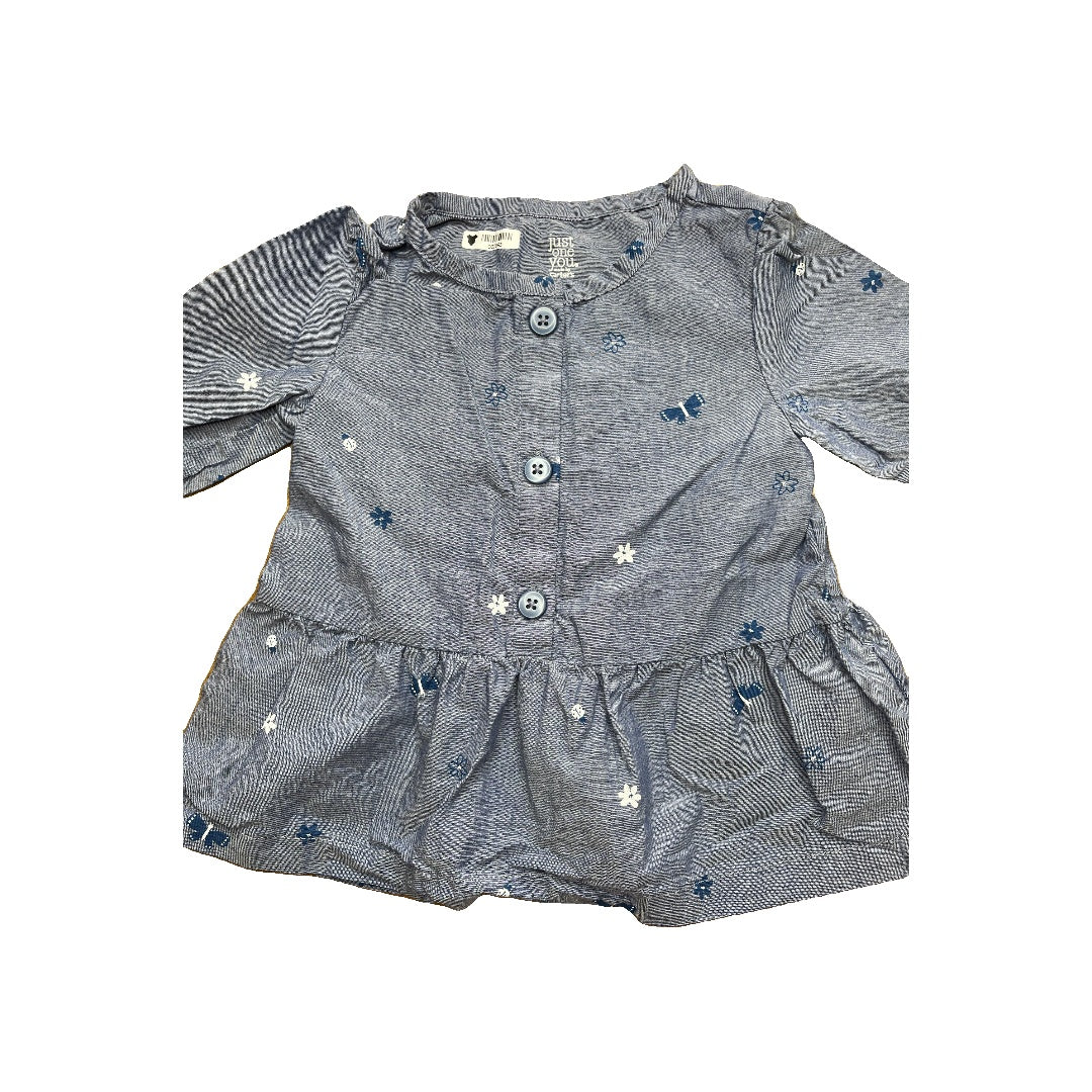 Carters Girls Denim | Flowers Long Sleeve Shirt Size: 18 months Denim | Flowers