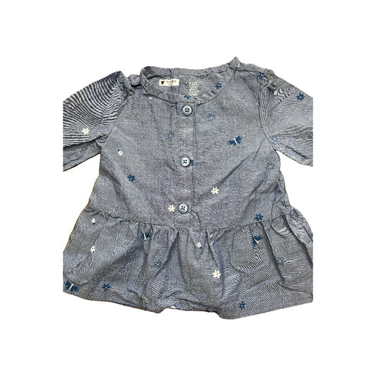 Carters Girls Denim | Flowers Long Sleeve Shirt Size: 18 months Denim | Flowers