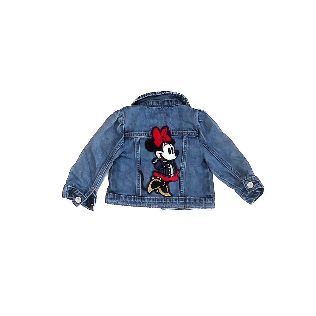 Gap x Disney Girls Denim Minnie Mouse Jacket Size: 18-24 Months Denim Minnie Mouse