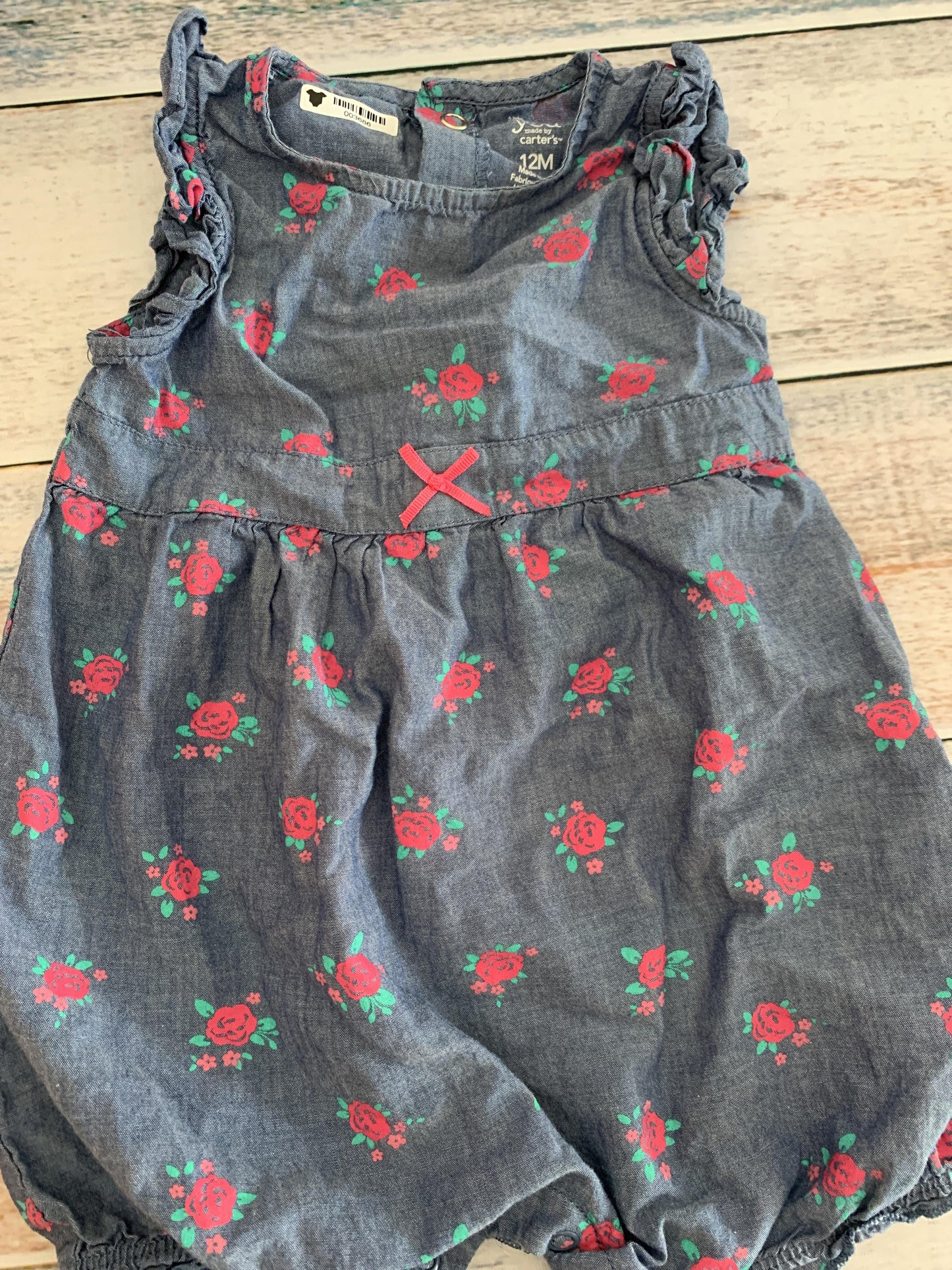 Girls Denim | Pink floral Romper Size: 12M Denim | Pink floral