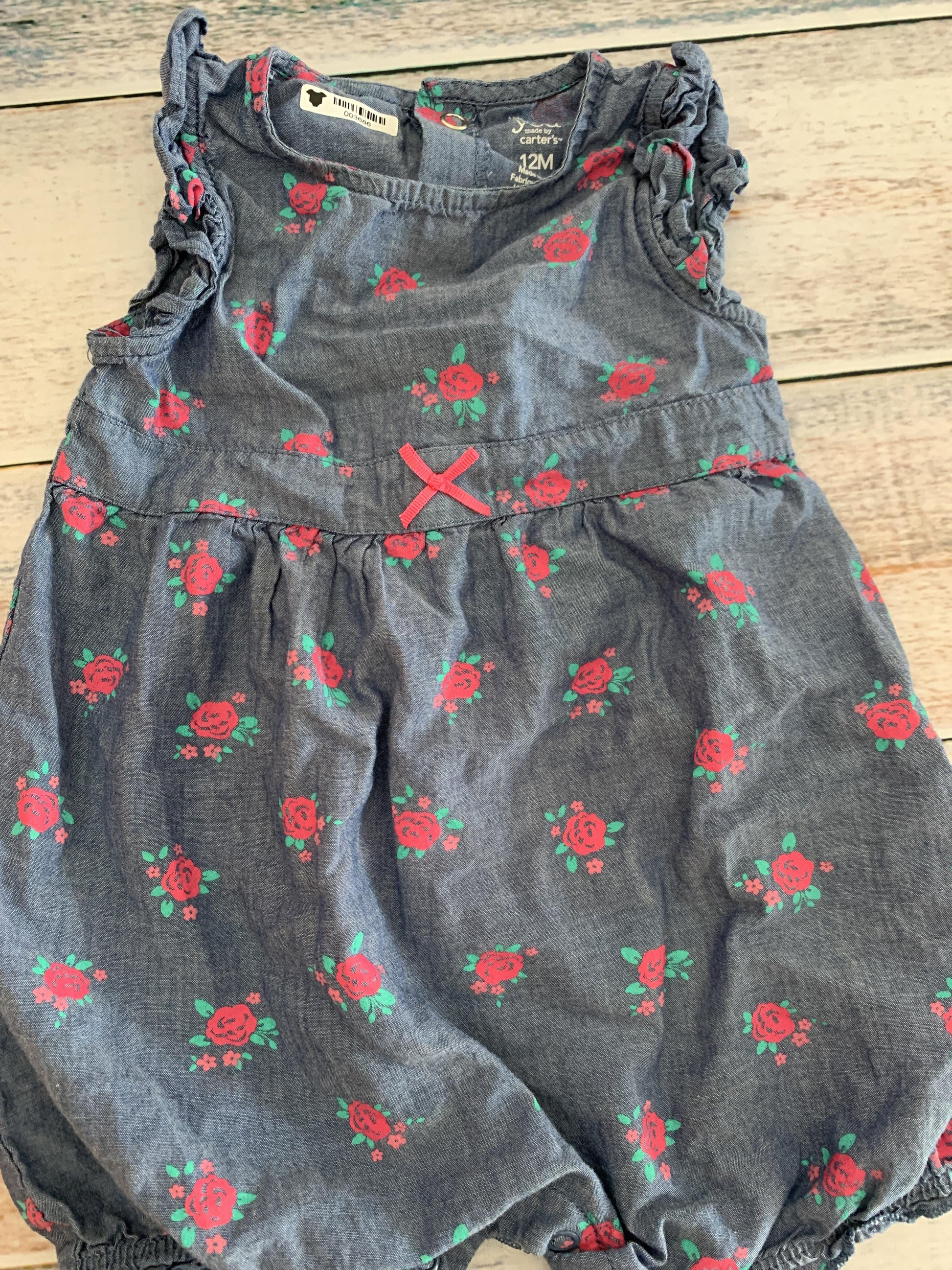 Girls Denim | Pink floral Romper Size: 12M Denim | Pink floral