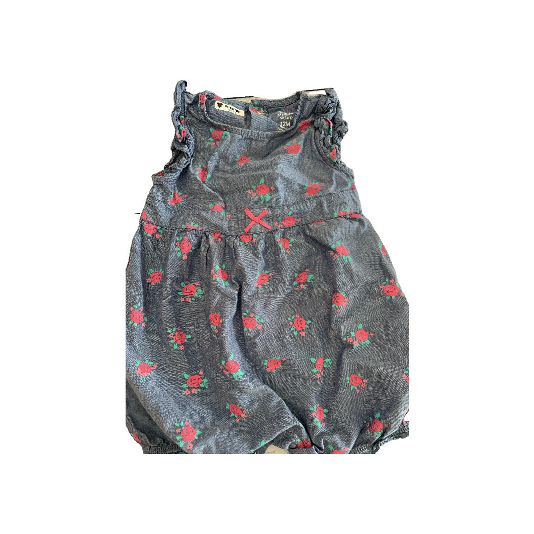 Girls Denim | Pink floral Romper Size: 12M Denim | Pink floral