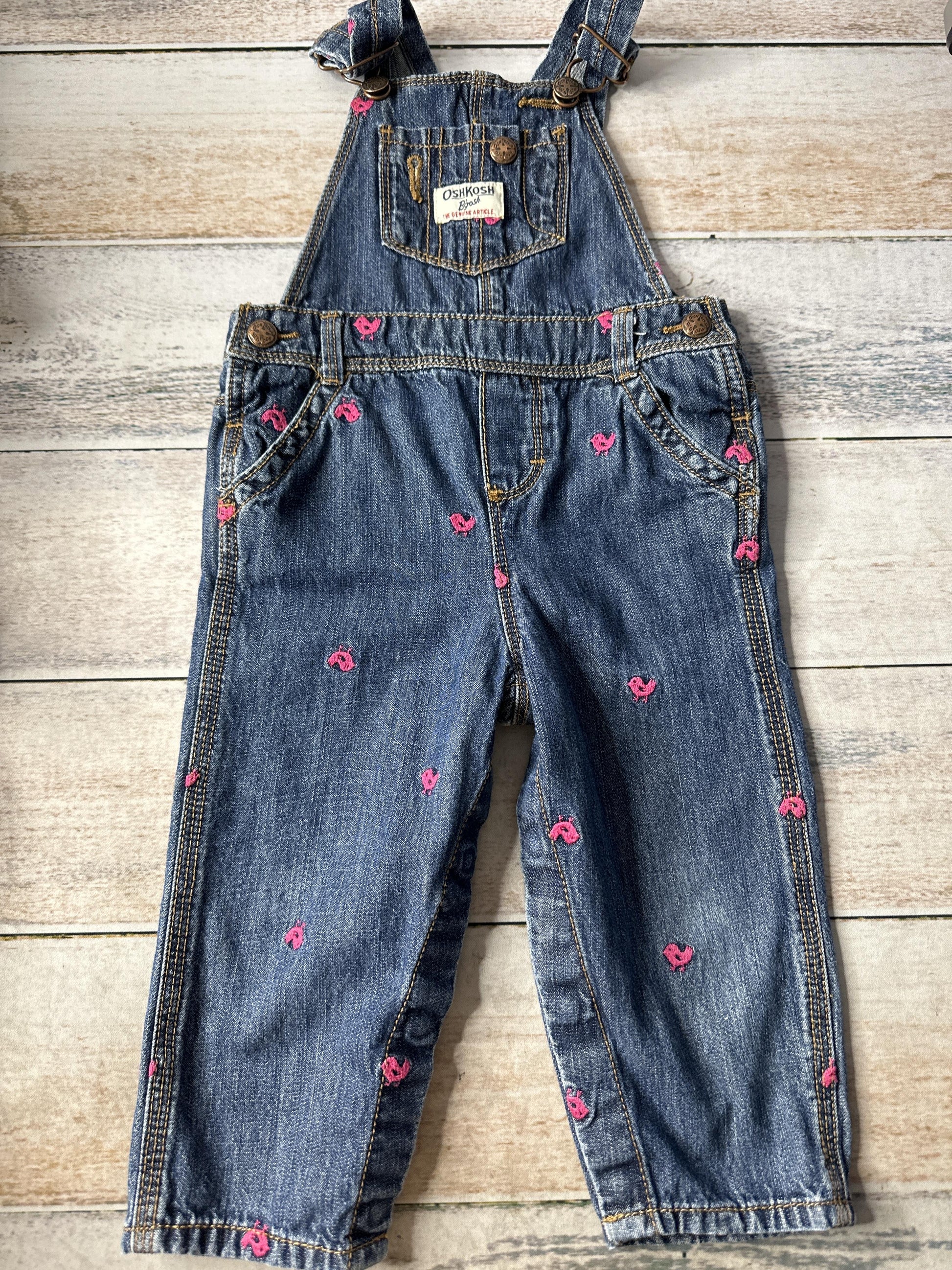 OshKosh Unisex Denim | pink Overalls Size: 12-18 months Denim | pink