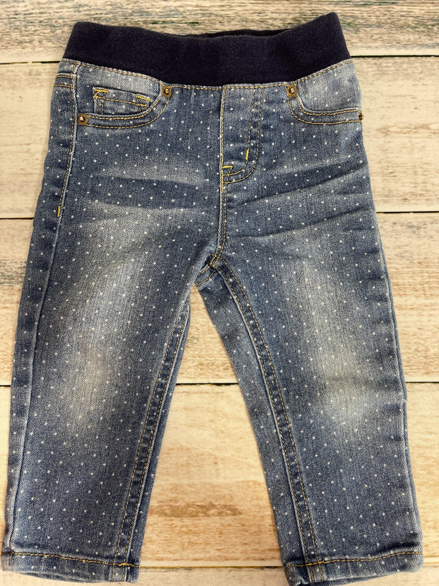 Cat & Jack Girls Denim | polka dot Jeans Size: 12 months Denim | polka dot