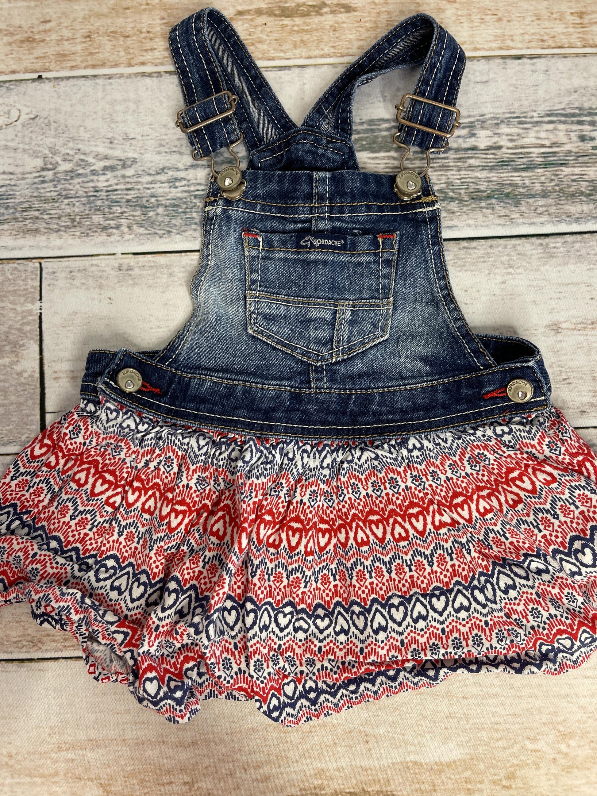 Jordache Girls Denim | Red | Hearts Dress Size: 2T Denim | Red | Hearts