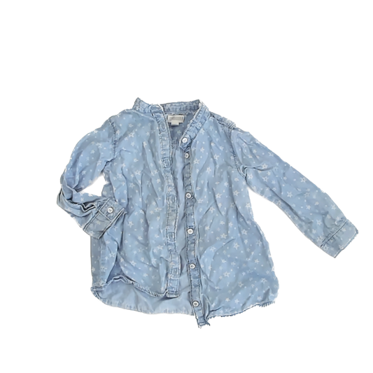 Gymboree Girls Denim | Stars Button Down Long Sleeve Size: 2T Denim | Stars