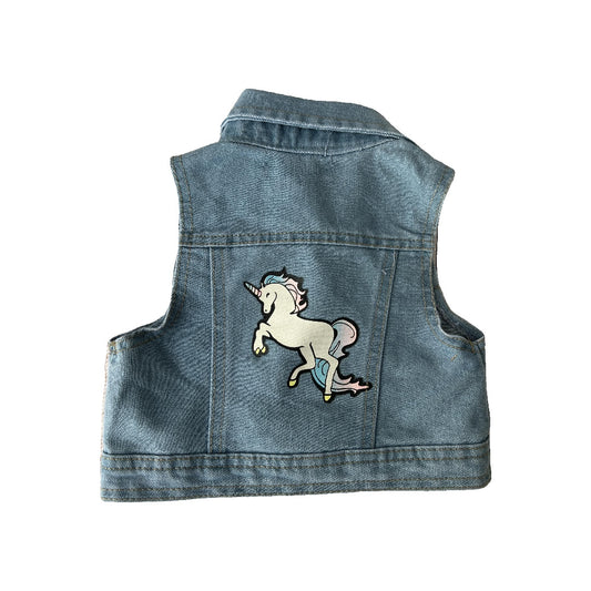 Limited Too Girls Denim | Unicorns Vest Size: 3T Denim | Unicorns