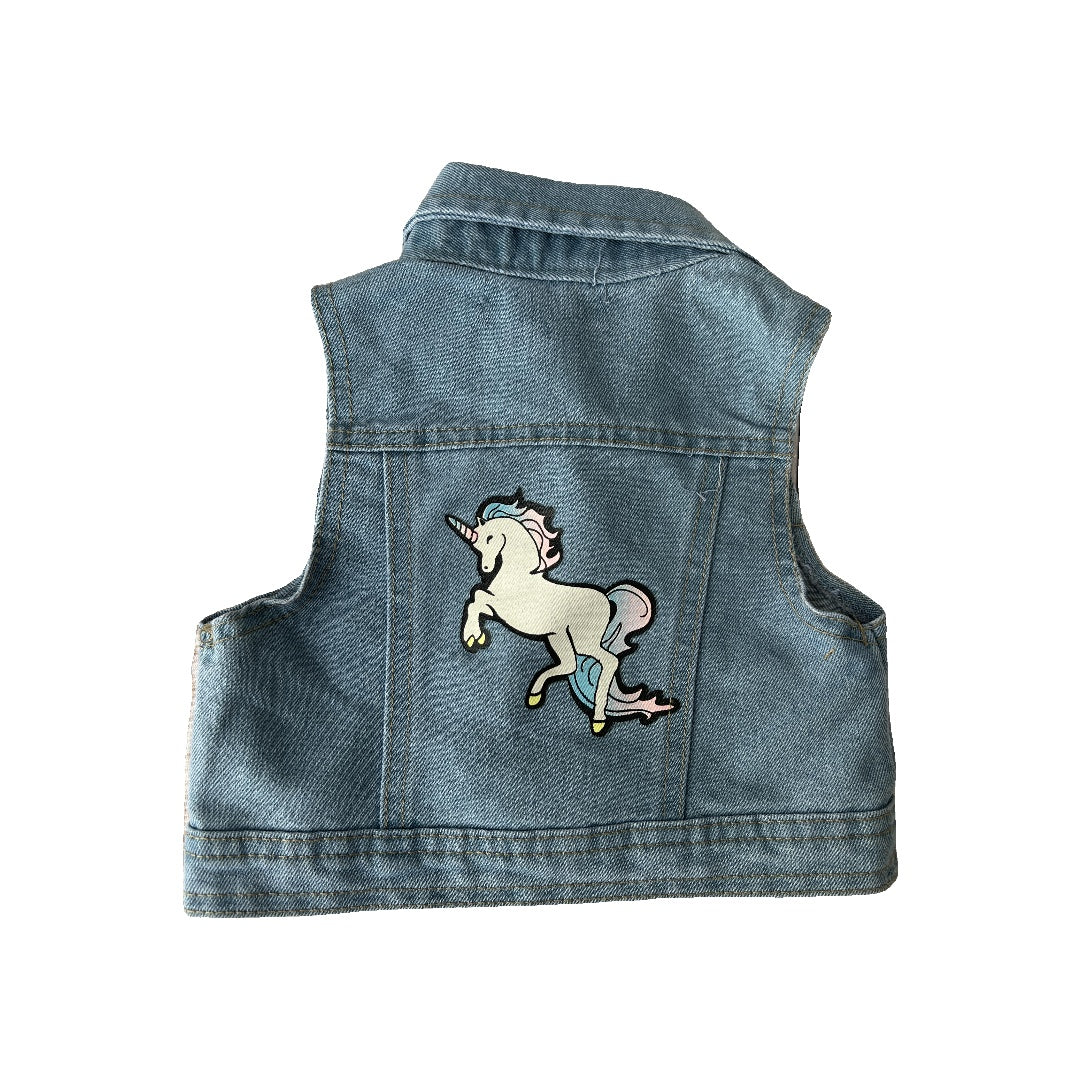 Limited Too Girls Denim | Unicorns Vest Size: 3T Denim | Unicorns