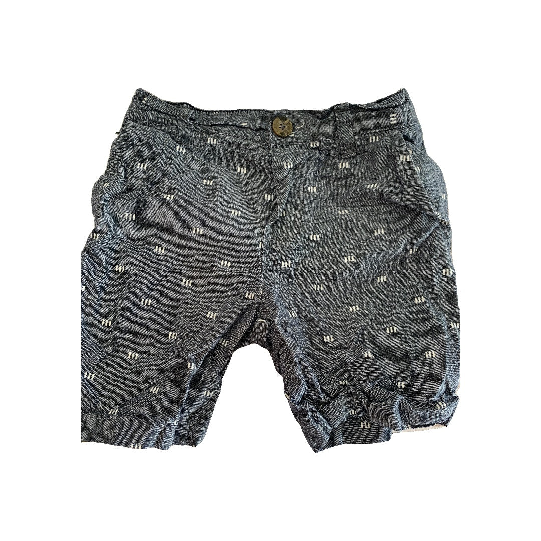 Boys Denim | White | Pattern Shorts Size: 4T Denim | White | Pattern