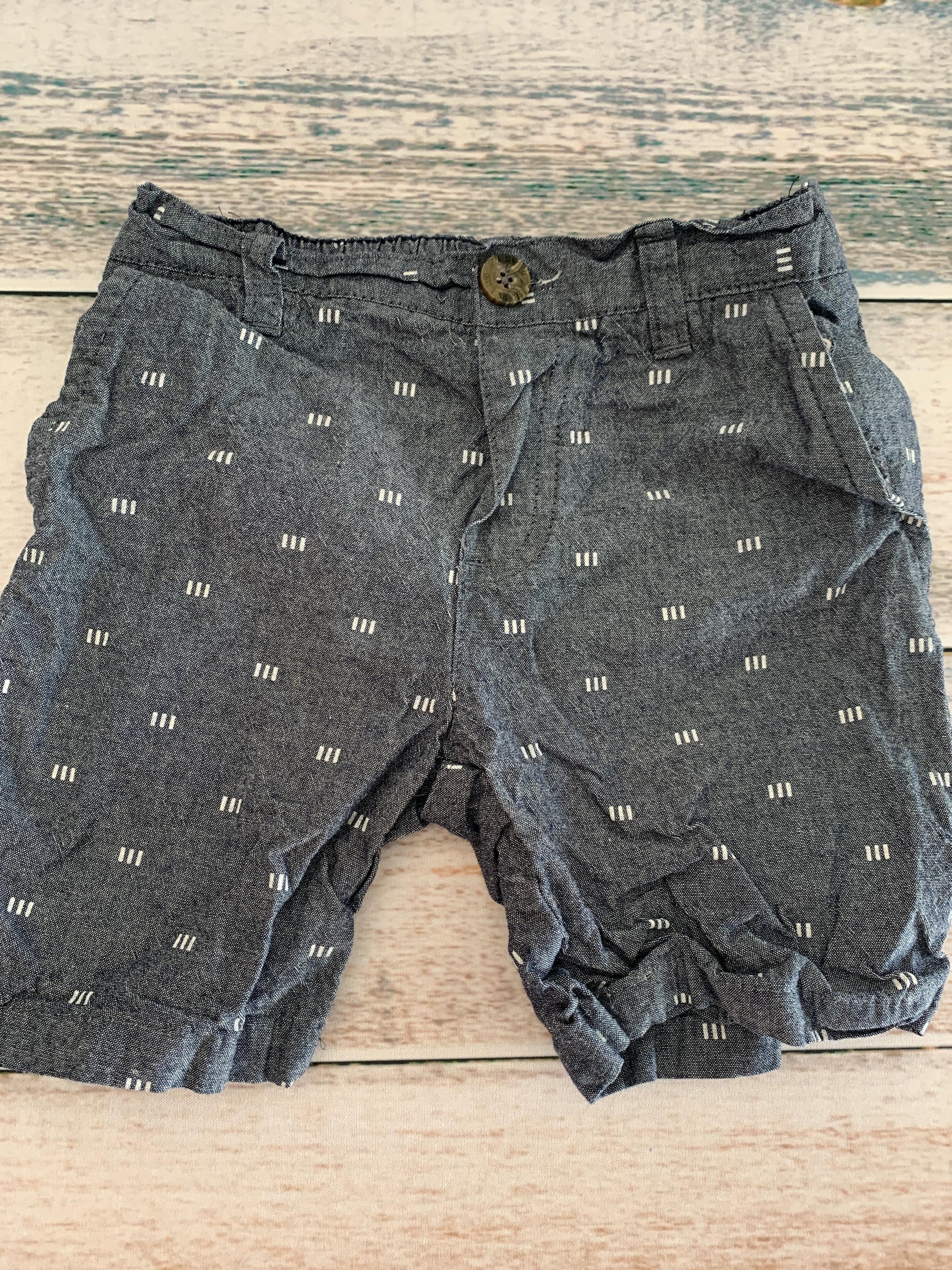 Boys Denim | White | Pattern Shorts Size: 4T Denim | White | Pattern